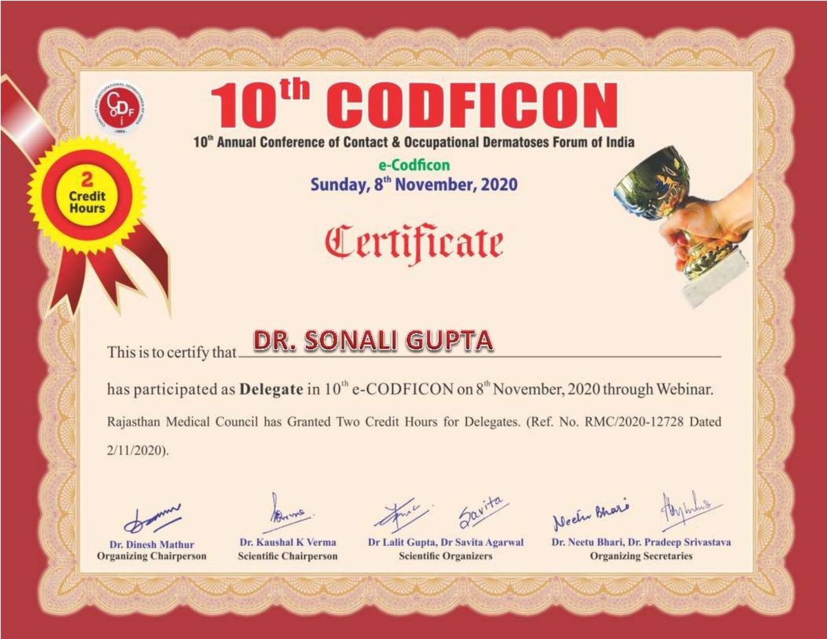 10th CODFICON 2020 — Delegate Participation Certificate with 2 RMC Credit Hours